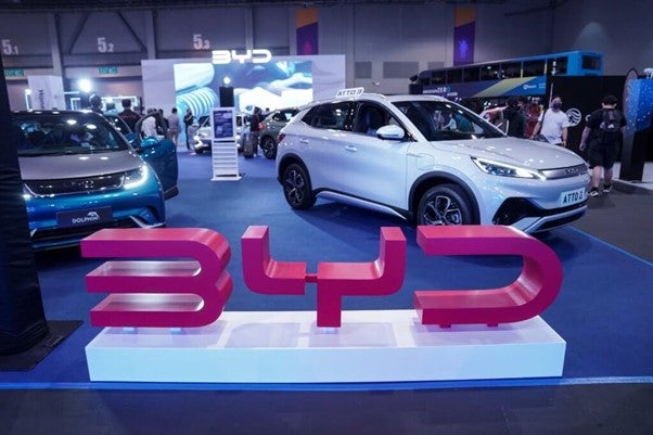 Muestra del logotipo de BYD